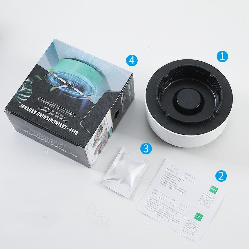Portable Smokeless Ashtray with Air Purifier – Automatic Anion Purification, Odor Eliminator & Smoke Remover for Home, Office & Car