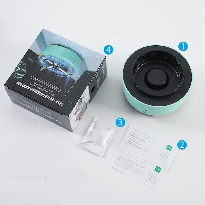 Portable Smokeless Ashtray with Air Purifier – Automatic Anion Purification, Odor Eliminator & Smoke Remover for Home, Office & Car