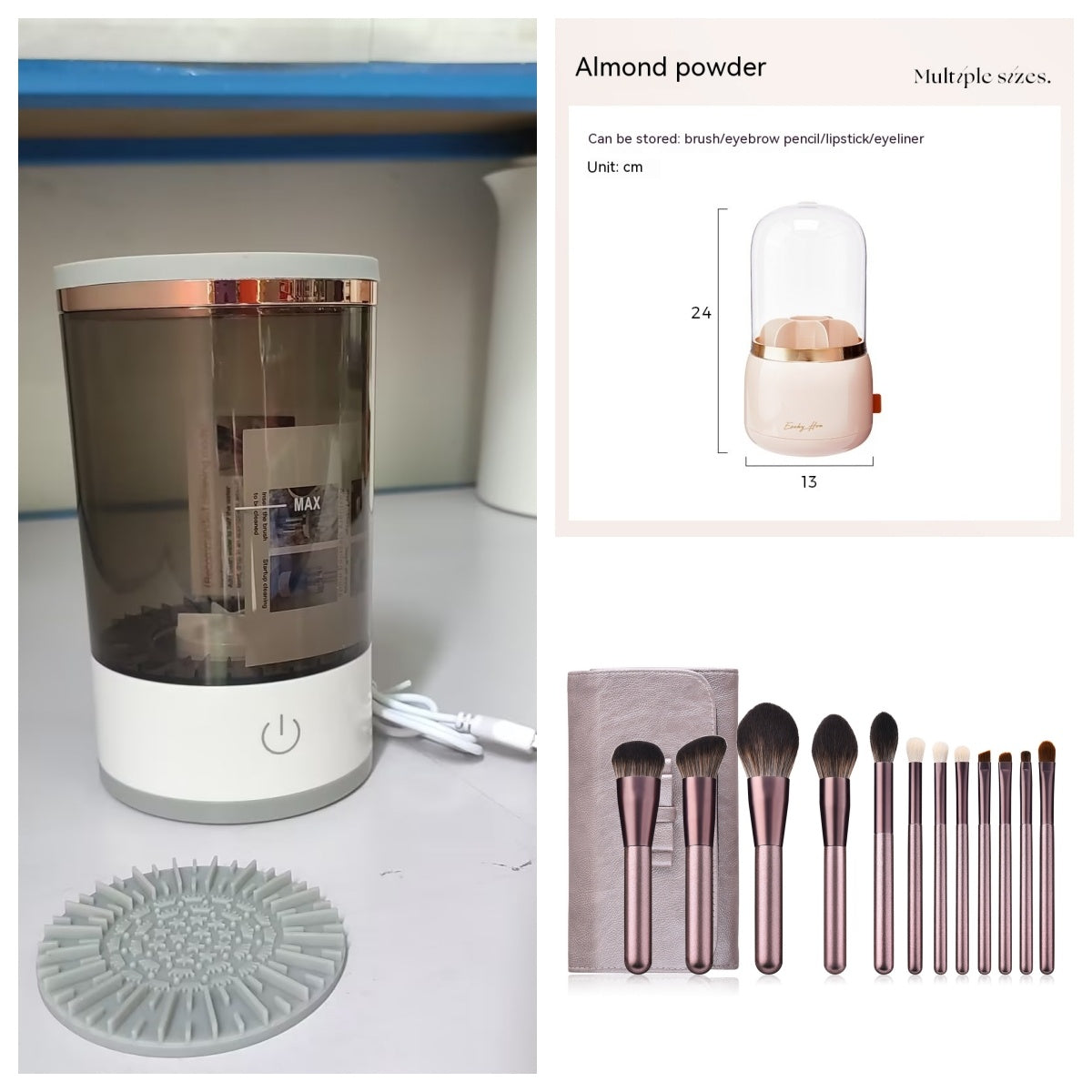 “Electric Makeup Brush Cleaner – Automatic Cosmetic Brush Washing & Drying Machine for Quick and Deep Cleaning”