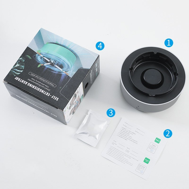 Portable Smokeless Ashtray with Air Purifier – Automatic Anion Purification, Odor Eliminator & Smoke Remover for Home, Office & Car