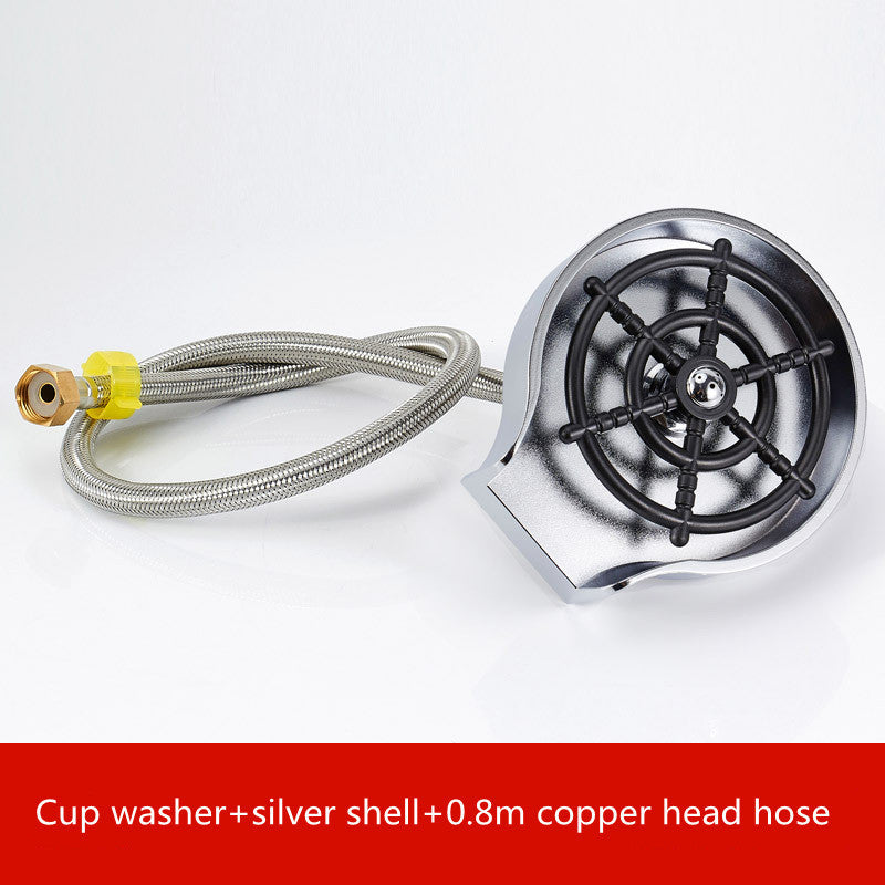 “High-Pressure Cup Washer for Kitchen Sink – Automatic Glass Rinser for Bar, Coffee Shop, Restaurant, and Home Use – Quick Cup Cleaning Tool with ABS Material”