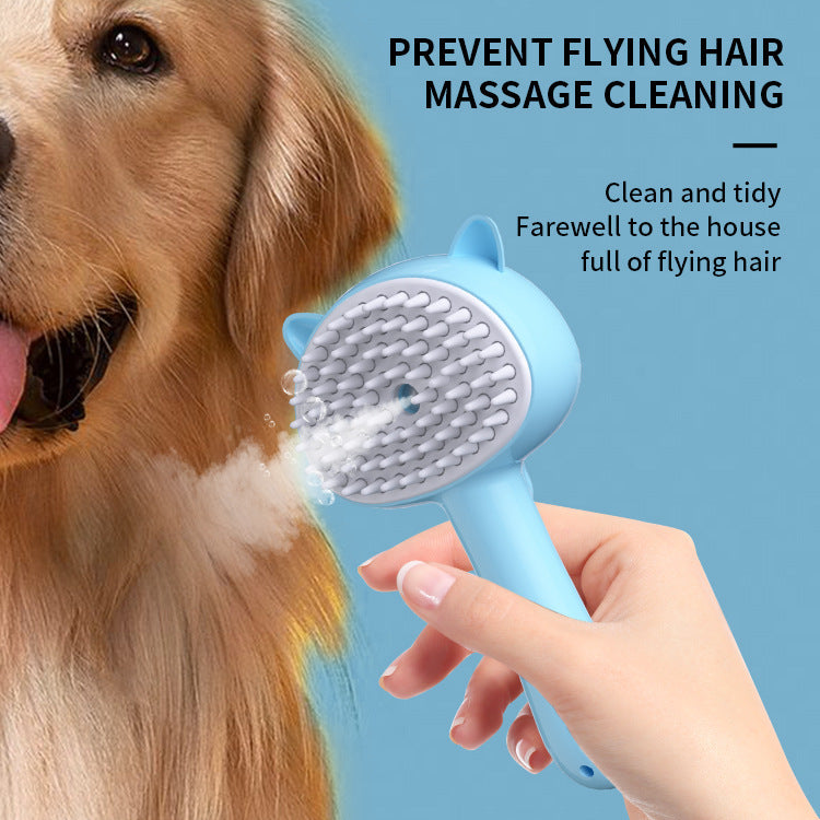 Pet Grooming Brush with Steam Function – Cat & Dog Deshedding Comb, Massage Brush for Long & Short Hair, Self-Cleaning Pet Hair Remover