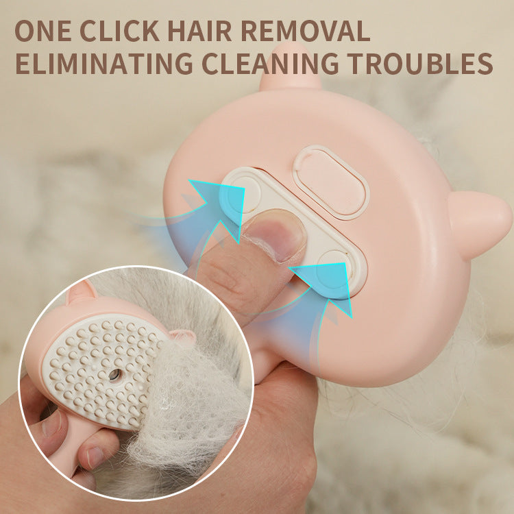 Pet Grooming Brush with Steam Function – Cat & Dog Deshedding Comb, Massage Brush for Long & Short Hair, Self-Cleaning Pet Hair Remover