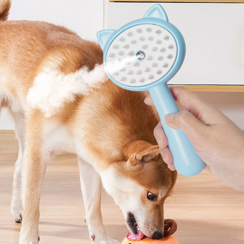 Pet Grooming Brush with Steam Function – Cat & Dog Deshedding Comb, Massage Brush for Long & Short Hair, Self-Cleaning Pet Hair Remover