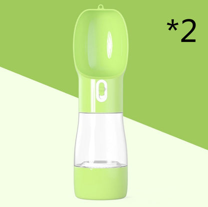 2-in-1 Portable Dog Water Bottle & Food Container – Leak-Proof Pet Travel Dispenser for Dogs & Cats