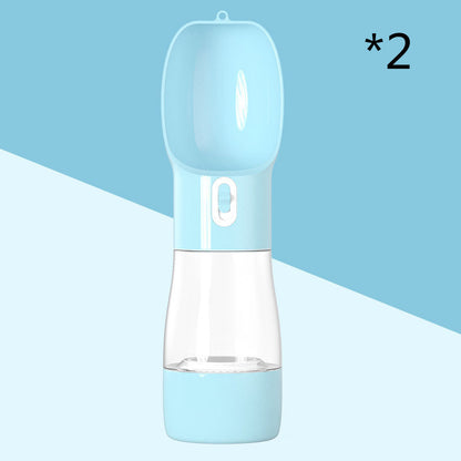 2-in-1 Portable Dog Water Bottle & Food Container – Leak-Proof Pet Travel Dispenser for Dogs & Cats
