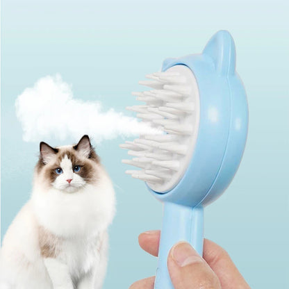 Pet Grooming Brush with Steam Function – Cat & Dog Deshedding Comb, Massage Brush for Long & Short Hair, Self-Cleaning Pet Hair Remover