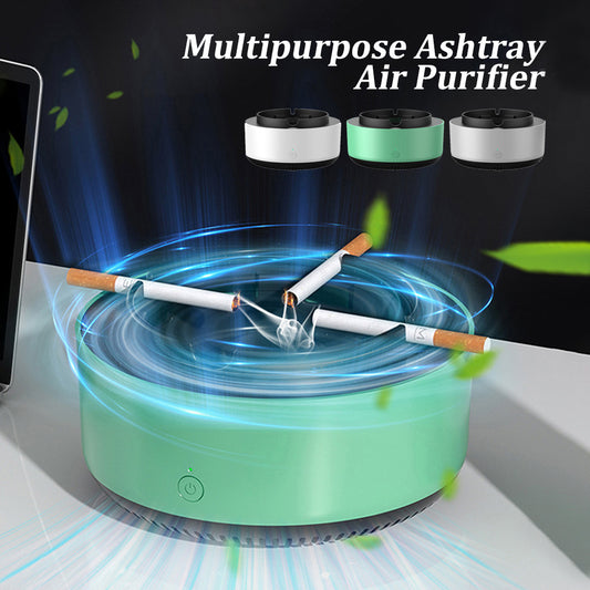 Portable Smokeless Ashtray with Air Purifier – Automatic Anion Purification, Odor Eliminator & Smoke Remover for Home, Office & Car